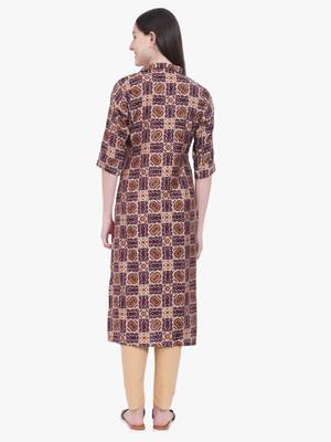 Brown Printed Kurti 2