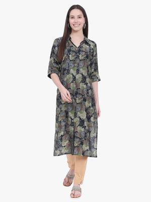 Black printed kurti 1