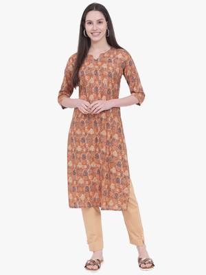 Mustard Printed Kurti 1