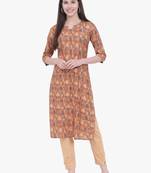 Mustard Printed Kurti