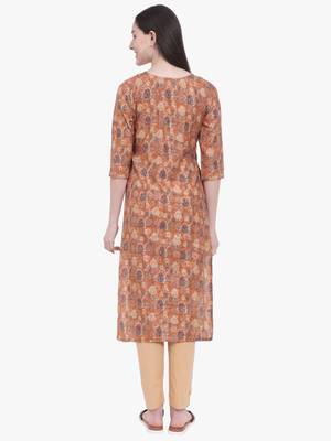 Mustard Printed Kurti 3