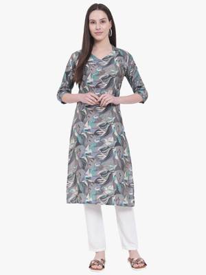 Grey Printed Kurti 1