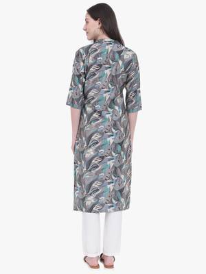 Grey Printed Kurti 3