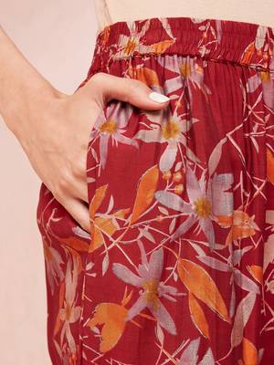 maroon floral print sequins work straight kurta trouser and dupatta set 5