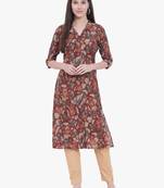 Maroon Printed kurti