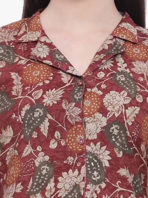 Maroon Printed kurti 2