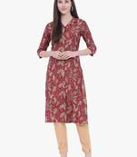 Viscose Red Printed kurti