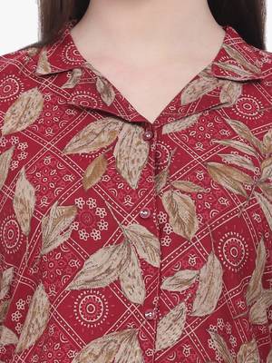 Viscose Red Printed kurti 2