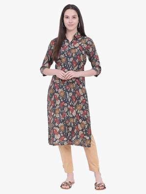 Viscose printed Navy Blue kurti 1
