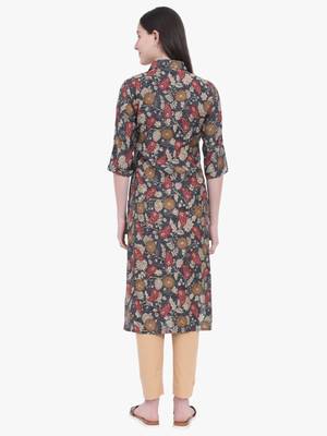 Viscose printed Navy Blue kurti 2