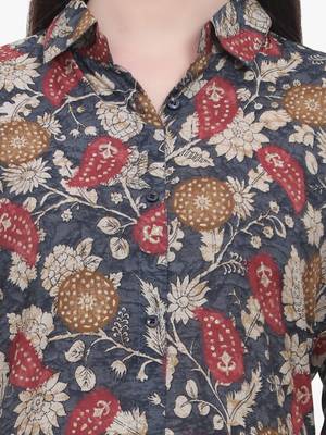 Viscose printed Navy Blue kurti 3