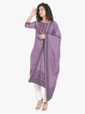Purple Printed Kurti with dupatta 2