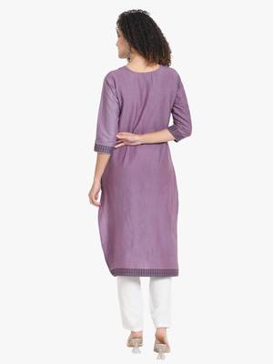 Purple Printed Kurti with dupatta 4