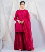 Pink cotton silk kurta set