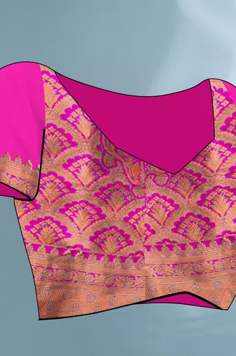 Green With Pink Polka Paithani Silk Contrast Zari Woven Saree With Unstitched Blouse