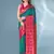 Green With Pink Polka Paithani Silk Contrast Zari Woven Saree With Unstitched Blouse
