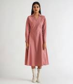 Dusty pink cotton poplin dress