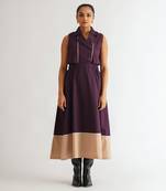 Purple cotton poplin dress
