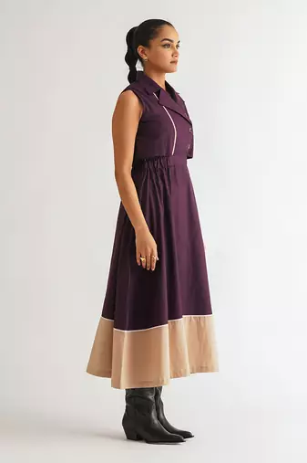 Purple cotton poplin dress