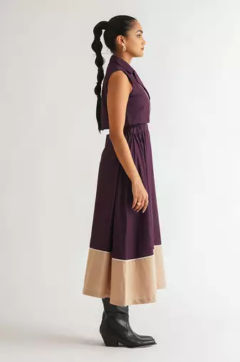 Purple cotton poplin dress