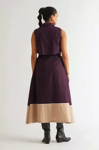 Purple cotton poplin dress