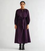 Purple cotton poplin dress