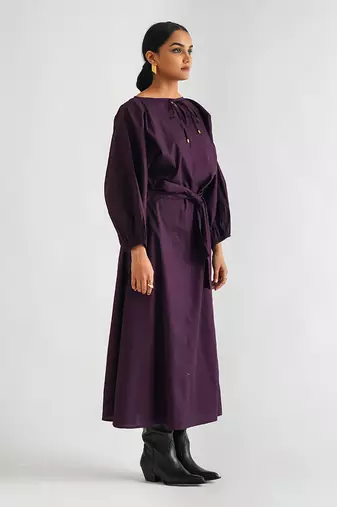 Purple cotton poplin dress