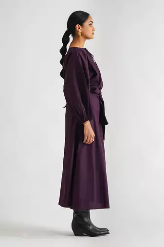 Purple cotton poplin dress