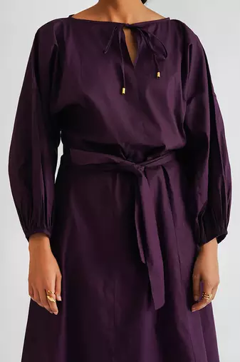 Purple cotton poplin dress