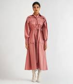 Dusty pink cotton poplin dress