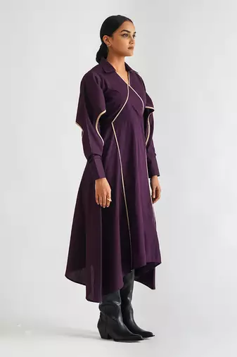 Puple cotton poplin dress