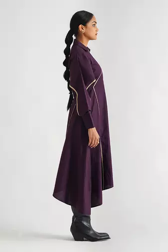 Puple cotton poplin dress