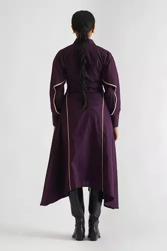 Puple cotton poplin dress