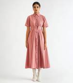 Dusty pink cotton poplin dress