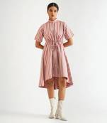 Pink/grey  cotton check dress