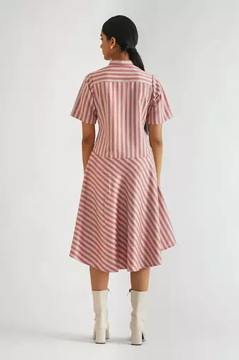 Pink/grey  cotton check dress