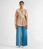 Beige cotton poplin tops