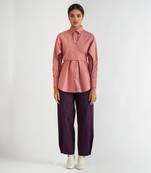 Beige cotton poplin tops