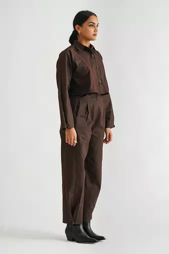 Brown cotton twill tops
