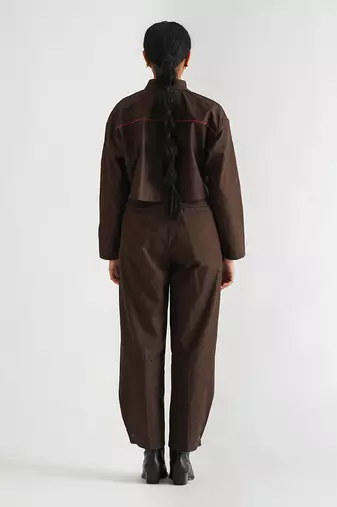 Brown cotton twill tops