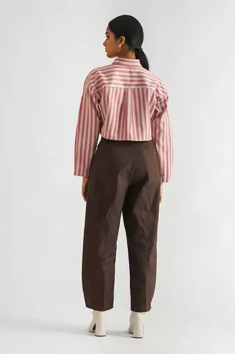 Pink/grey cotton satin  tops