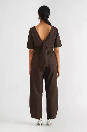 Brown cotton twill tops