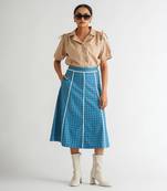 Beige cotton poplin tops