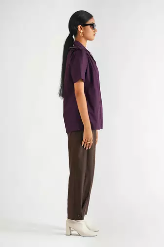 Puple cotton poplin tops