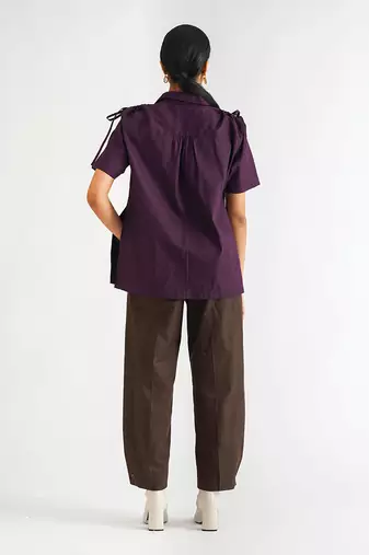 Puple cotton poplin tops