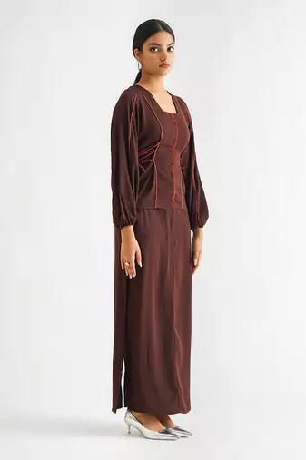 Wine moss crepe tops