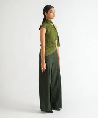 Green moss crepe tops 2