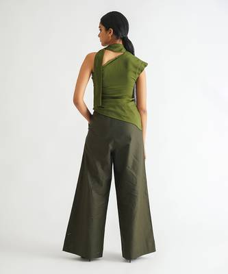 Green moss crepe tops 5