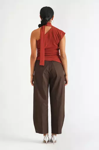 Warm red moss crepe tops