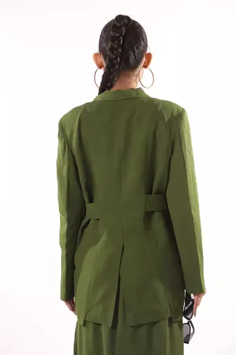 Green moss crepe blazer
